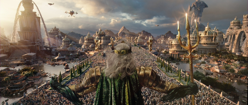Aquaman has some extensive flashbacks of what the world was like.